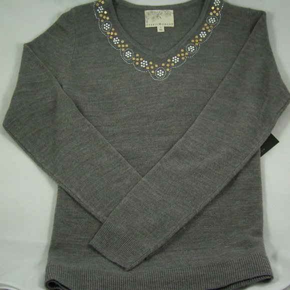Debbie Morgan Silver Heather Embellished Sweater - Picture 2 of 4